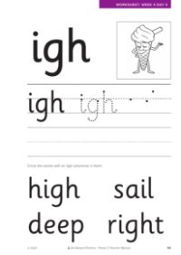 Letter formation - "igh"  - Worksheet 