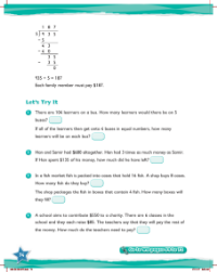 Learn together, Division word problems (3)
