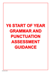 Start of Year Grammar and Punctuation Assessment Guidance