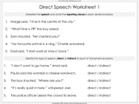 Direct Speech - Worksheet