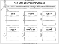 Wonder Lesson 8: Paging Mr Tushman and Nice Mrs Garcia - Word warm-up: Synonyms