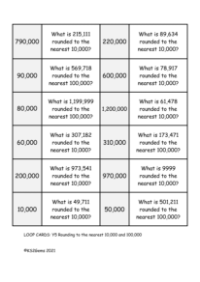 Loop Card Game - Rounding to the nearest 1,000 or 10,000