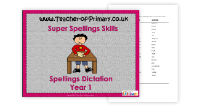 Spellings Dictation Kindergarten