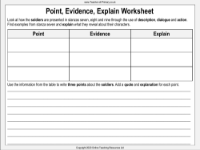 The Highwayman - Lesson 5 - Point Evidence Explain Worksheet