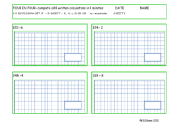  Division Set J 3 digit number - 2, 4 6, 8 or 10 no remainder