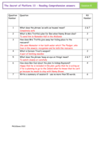 3. Reading Comprehension answers