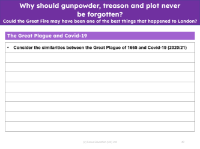 The Great Plague and Covid-19 similarities - Worksheet