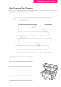 High Frequency Word Treasures activity - Worksheet 