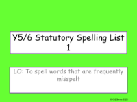 Statutory Spelling List 1 Presentation