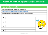 Your questions about how toys are made - Worksheet