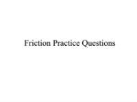 Friction - Homework Answers