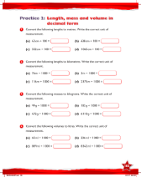 Work Book, Review of units of length, mass and volume (2)