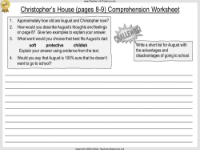 Christopher's House - Comprehension Worksheet 3