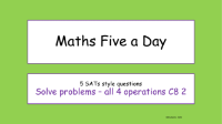 Calculations - Solve problems all 4 operations 2