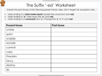 The Suffix '-ed' - Worksheet