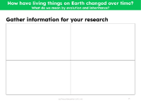 Gathering information and research task - worksheet