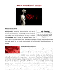 Heart Attack and Stroke - Reading with Comprehension Questions 2