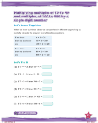 Try it, Multiplying multiples of 10 to 90 and multiples of 100 to 900 by a single-digit number