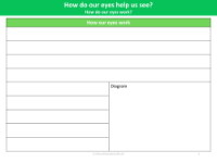 How our eyes work - Worksheet - Year 6