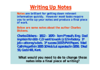 Writing Up Notes Worksheet