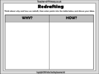 Bonfire Night Non Fiction - Lesson 6 - Redrafting Worksheet