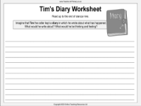 The Highwayman - Lesson 7 - Tim's Diary Worksheet