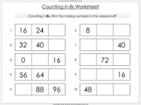 Counting in 8s to 96 - Worksheet