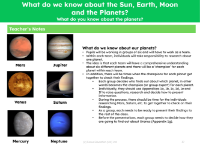 What do you know about the planets? - Teacher notes