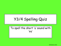 Short 'u' sound spelt 'ou' Quiz