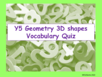 Vocabulary Quiz - Geometry 3D shapes