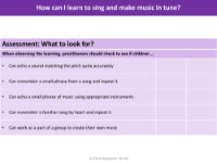 Assessment - Music 2 - EYFS