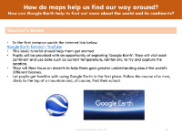 How can Google Earth help to find out more about the world and its continents?  - Teacher notes