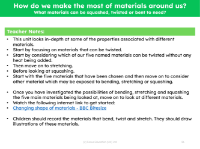 Which materials can be squashed, twisted or bent according to need? - Teacher notes