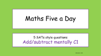 Calculations - Add subtract mentally