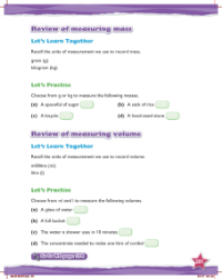 Practice, Review of measuring mass