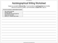 Autobiographical Writing Worksheet