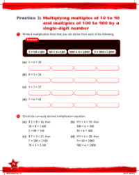 Work Book, Multiplying multiples of 10 to 90 and multiples of 100 to 900 by a single-digit number