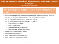Earthquakes - Report prompts