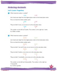 Learn together, Ordering decimals