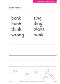 Build a Sentence activity - Worksheet 