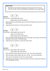 Mixed numbers and improper fractions worksheet