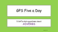 Adverbs SATs Style Questions