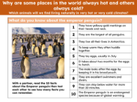 Emperor penguins - Info sheet