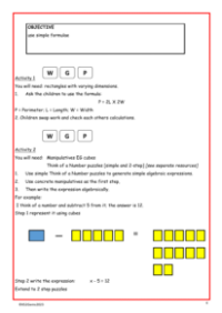 Using simple formulae worksheet
