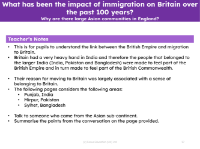 Why are there large Asian communities in England? - Teacher notes
