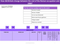 Match up - Ancient British history timeline