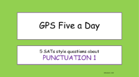 Punctuation 1 SATs Style Questions