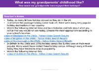 How would our grandparents have enjoyed their holidays? - Teacher notes