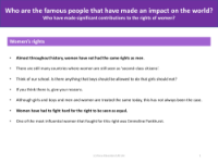 Women's rights - Info sheet