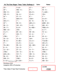 The Even Bigger Times Table Challenge 6